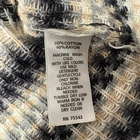 Donna Ricco Chevron Knit Faux Wrap Dress Womens Size Small Long Sleeve V-Neck - Picture 7 of 8